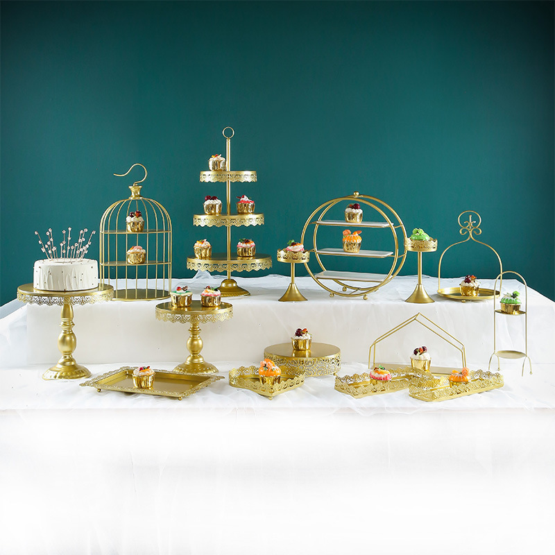Decoración de postre europea estante de exhibición de decoración de boda props estante de pastel de té de la tarde estante de refrigerio de té estante de descanso de té image 20
