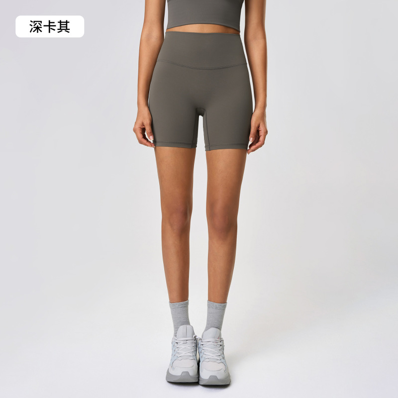 夏の新しいクロスボーダーヌードヨガレギンス女性のハイウエスト弾性ヒップリフティングフィットネススポーツショーツ DK067|undefined
