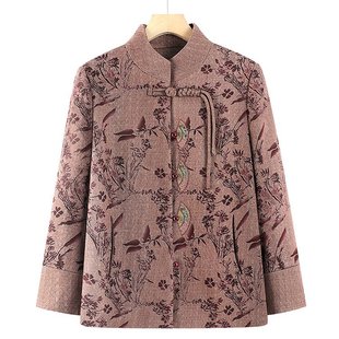 Spring Clothes for the Elderly Grandma Woolen Coat for the Elderly Wife Clothes for the Elder Mother Spring and Autumn Jacket New Chinese Tang Coat