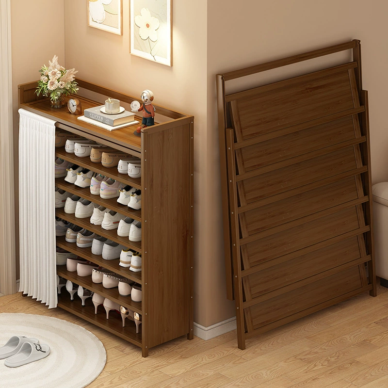 Складная полка для обуви без установки, артефакт, домашняя дверь, Крытый многослойный простой шкаф для обуви, Пылезащитная обувь для комнаты в аренду