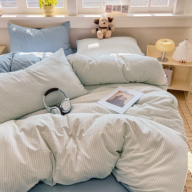Washed Cotton Bedding Set High-end Four-piece Pure Cotton Bedding_voghion.com