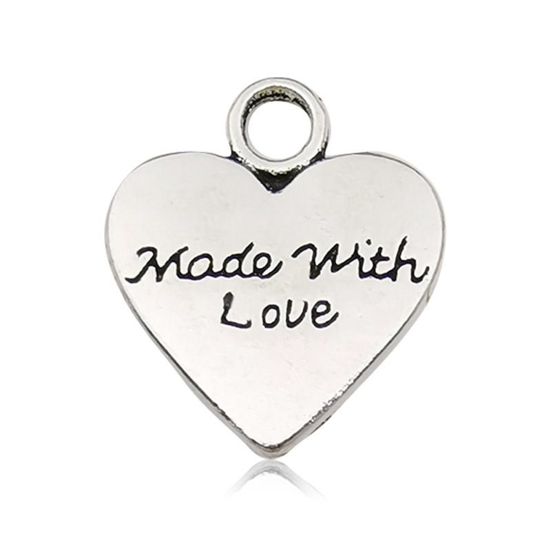 Bricolaje aleación accesorios de la joyería collar 1 melocotón corazón pendientes colgante hueco amor pulsera colgante hecho a mano Accesorios