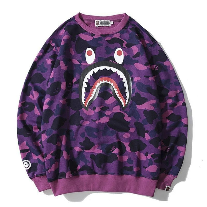 2025 New Camouflage Shark Head Ape Head Bape Trendy Brand Autumn Round Neck 3D Printed Sweatshirt for Men and Women Couple Wear 2025 New Camouflage Shark Head Ape Head Bape Trendy Brand Autumn Round Neck 3D Printed Sweatshirt for Men and Women Couple Wear