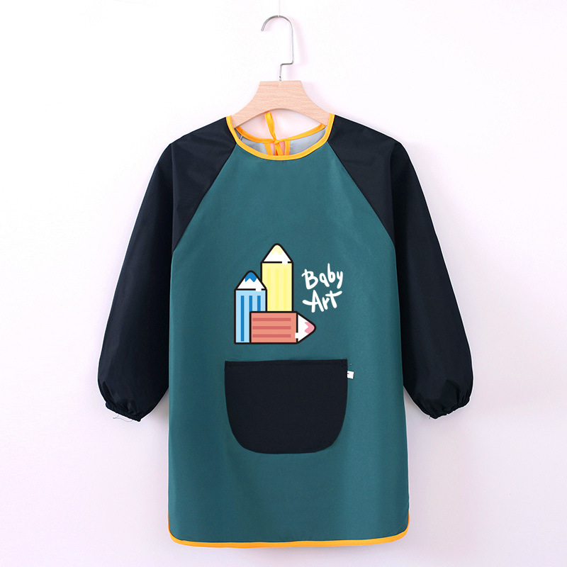 Abrigo DE LOS NIÑOS impermeable arte kindergarten pintura ropa publicidad inversa ropa impresa logo manga larga delantal vestido inverso