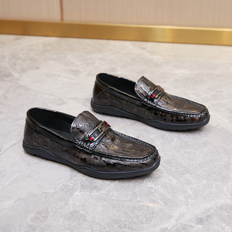 Nuovo set di scarpe comode da uomo in pelle con stampa alla moda, tendenza casual_voghion.com