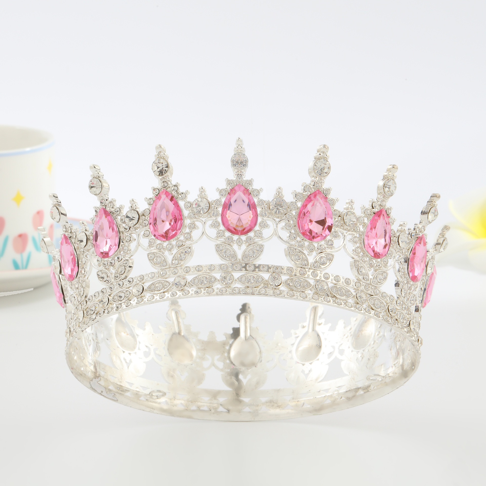 Cross-border Halloween coronas redondas joyas de novia coronas de cumpleaños joyas de cabello industria pesada joyas de cabello