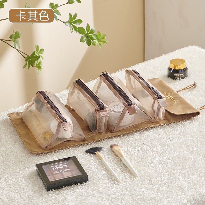 4 - en - 1 maquillaje lápiz de cejas bolsas de maquillaje portátiles para salir clasificadas bolsas de lavado de viaje desmontables bolsas de almacenamiento de cosméticos