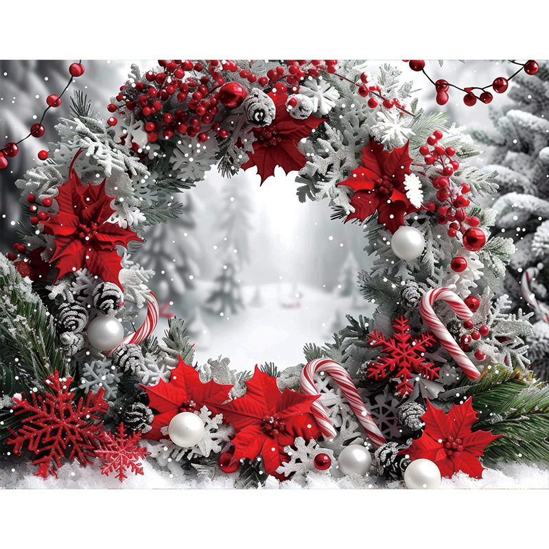 Tela de fondo de estudio de Navidad Actividades de Navidad Decoración de fiesta Tela de pared de fondo Escena de nieve de Navidad Tela colgante de fondo de foto