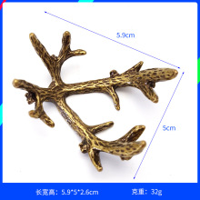 金属鹿角摆件水晶球托底座家居小鹿角装饰品铁艺工艺品矿石支架