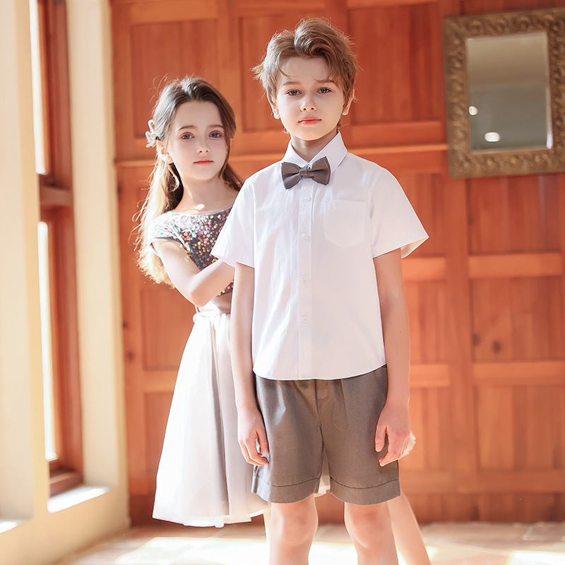 Vestido de presentación infantil del Día del Niño, vestido pequeño del anfitrión, vestido de coro de estudiantes de primaria y secundaria, vestido de presentación de recitación