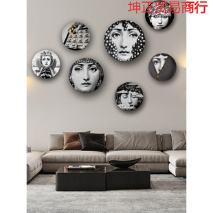 Human Face Wall Decoration Plate Muse Goddess Retro Plate Hotel Bar Model Room Decoration