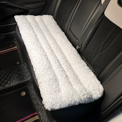 Seat cushion, seat cover, Cushion Autumn and Winter Plush - white-one-piece-rear-seat-cushion