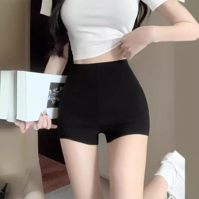 Black Tight Casual Ultra-Short Pants Women's Summer High-Waist Slim Straight Pants Hot Girl Petite Hip-Hugging Hot Pants