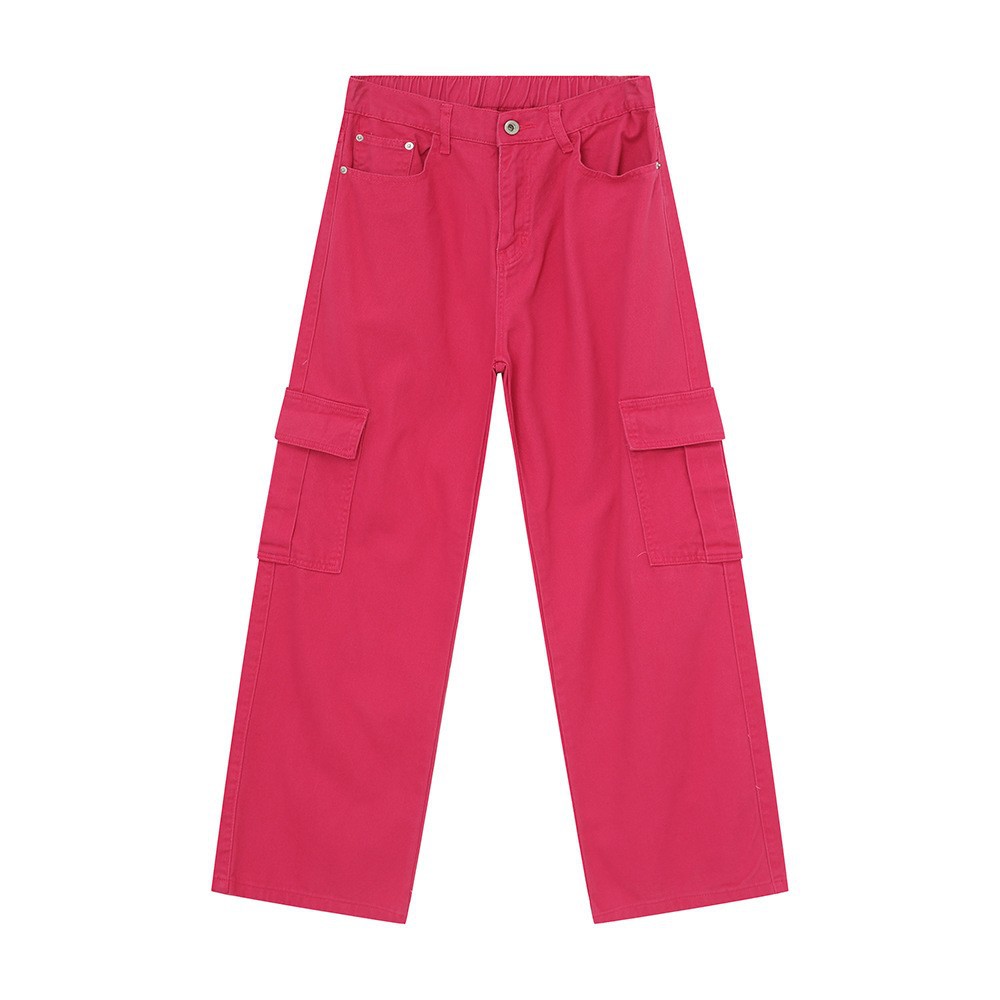 MTLCLOTHES Hombres| Color sólido simple retro americano bolsillo trasero vaqueros elásticos de cintura universal moda