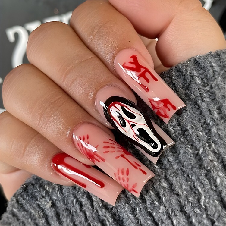 Cross-Border Best-Selling Halloween Nail Art, Spooky Personalized Nail Stickers, Horror Art Style Holiday Atmosphere Nail Art