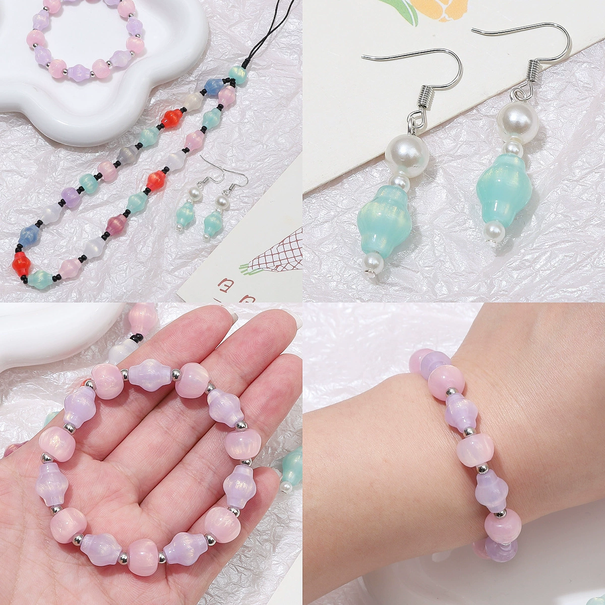 Звездное небо, светлячок, бусины, серьги ручной работы, браслет, мобильный телефон, аксессуар, материал, мигающий свет, поделки