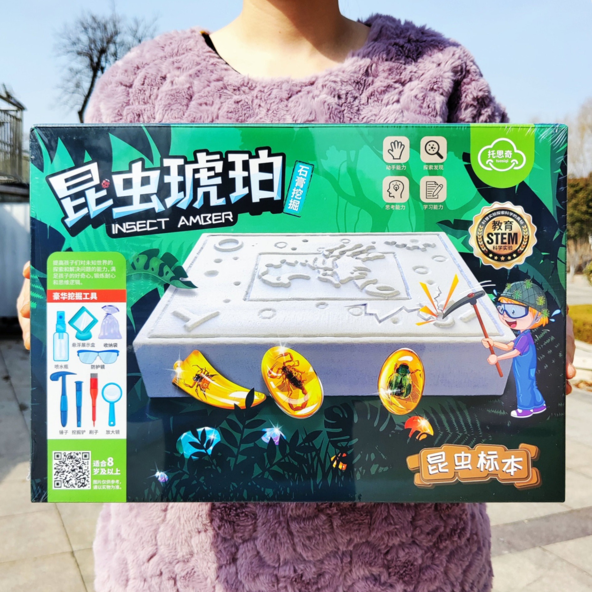 Children's toys archaeological excavation gem suit insect specimen amber treasure hunting educational institution enrollment gift box wholesale