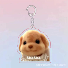 森贝儿贵宾犬表情周边可爱小狗钥匙扣情侣闺蜜亚克力书包挂件礼物