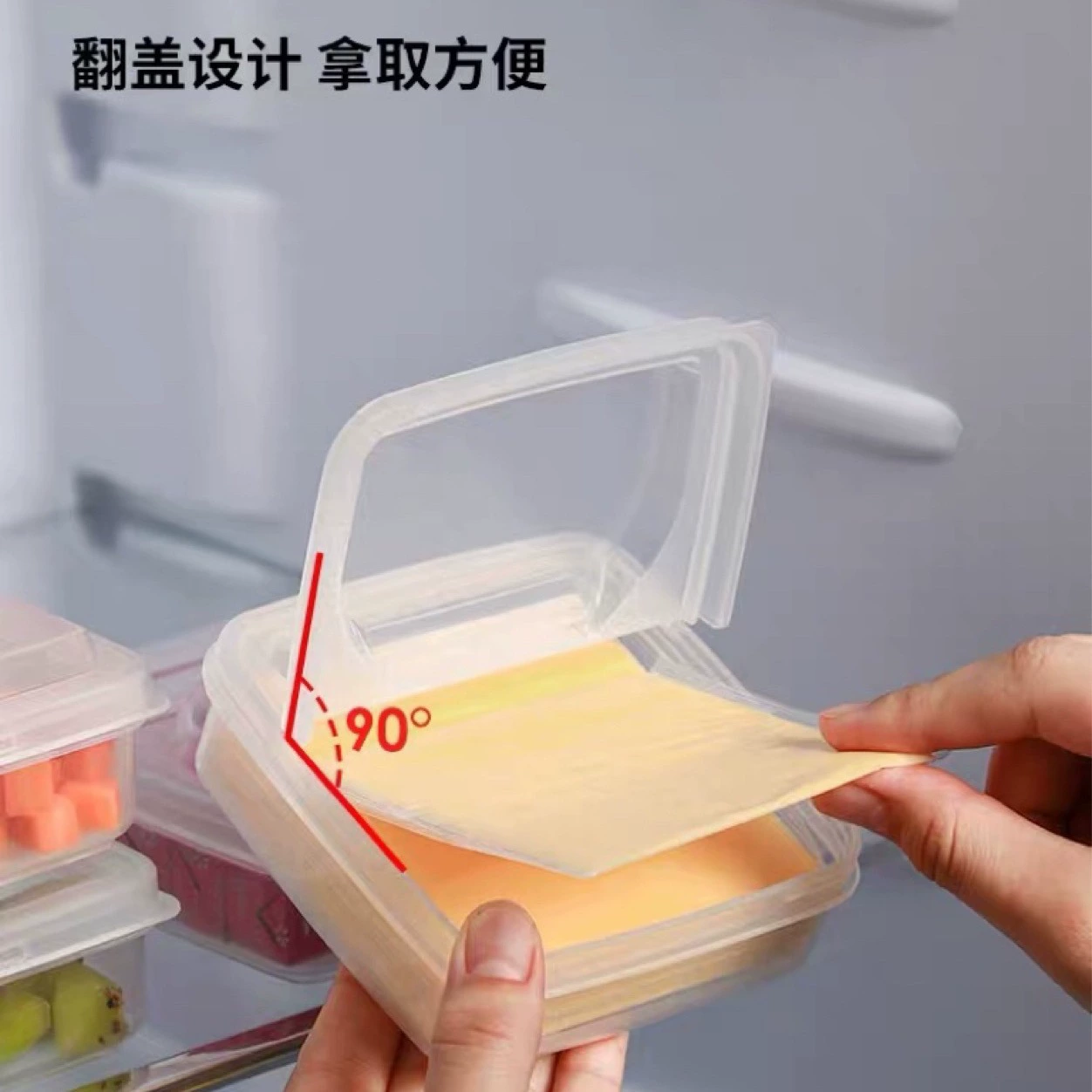 Хранение сыра в японском стиле флип ящик для хранения продуктов ломтик сыра холодильник фрукты имбирь чеснок прозрачная герметичная коробка