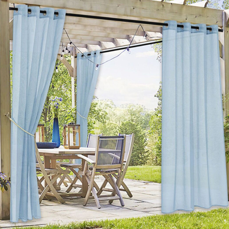 Spot Amazon foreign trade outdoor waterproof window screen Terrace outdoor pavilion transparent gauze curtain cross-border finished curtain Spot Amazon foreign trade outdoor waterproof window screen Terrace outdoor pavilion transparent gauze curtain cross-border finished curtain