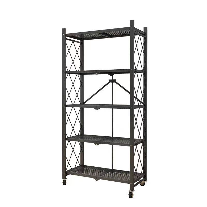 Estante de almacenamiento plegable multicapa sin instalación, estante de libro plegable, estante de almacenamiento móvil, moderno y simple