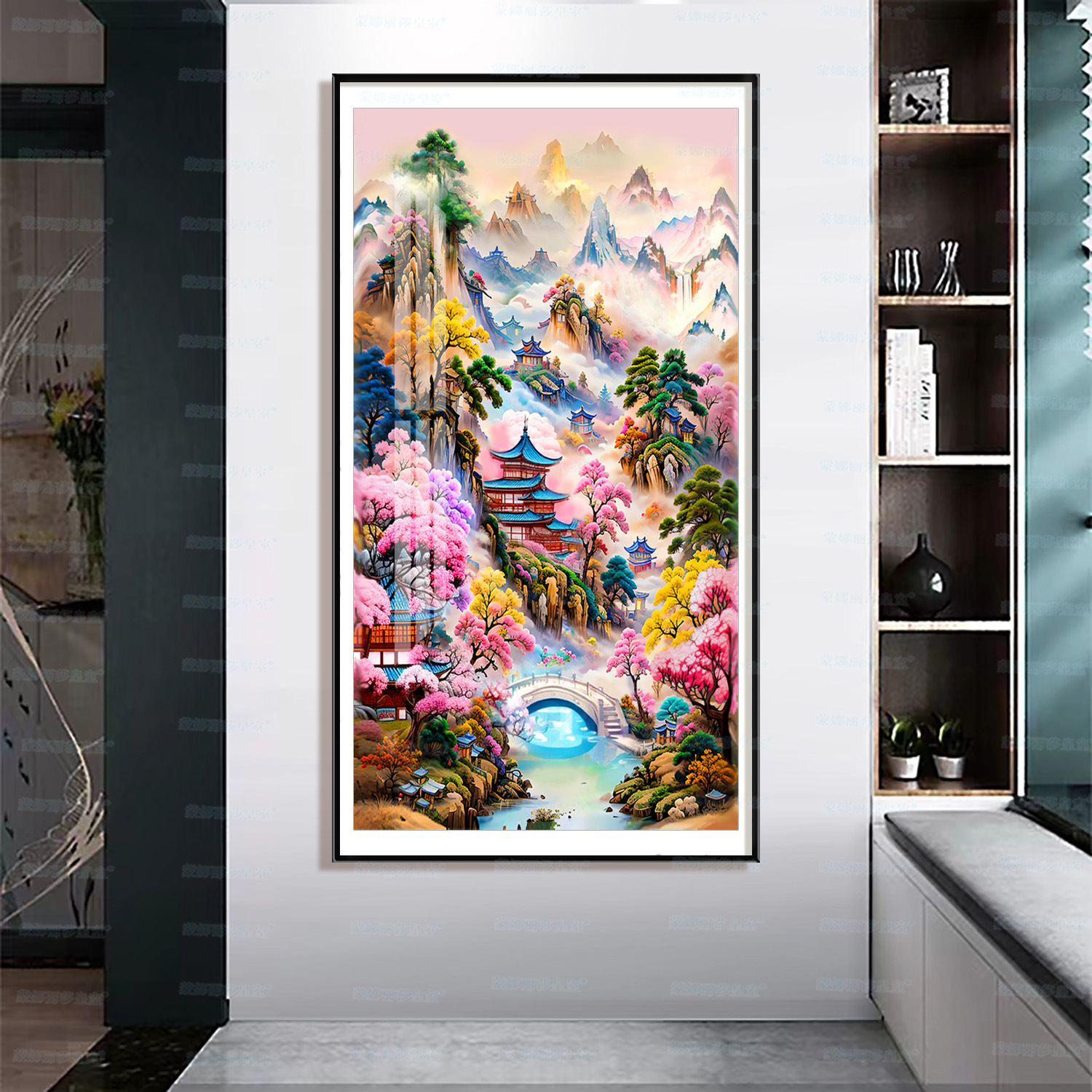 Monalisa Royal Cruz puntada Wonderland nuevo estilo antiguo fairyland salón decoración paisaje hecho a mano hilo bordado image 6