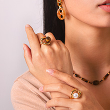 �羳ŷ��������������ָ18k���Ѹֲ���ɫ����ins��С��ָ��ring