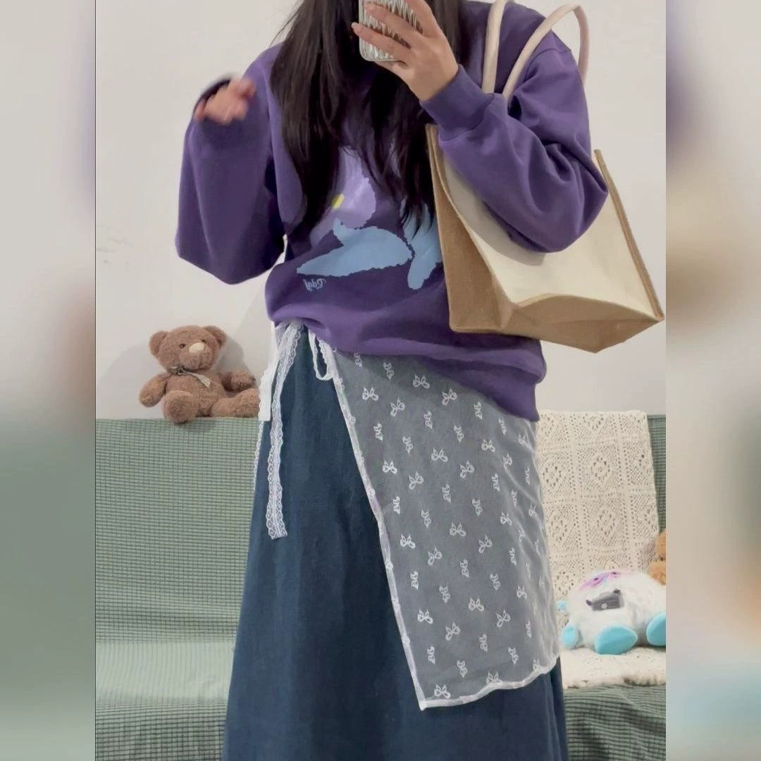 Французская кружевная юбка с полными точками весной новый кусок марловой юбки белый дизайн юбка с капюшоном