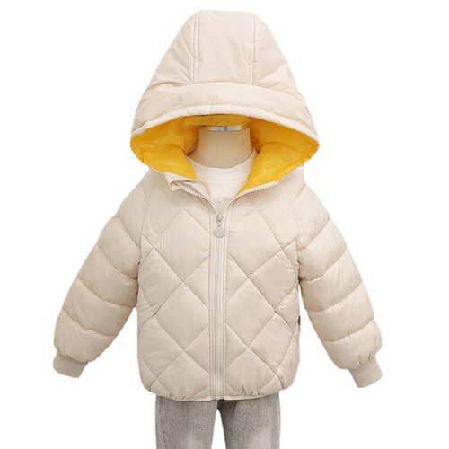 Autumn and winter children's cotton-padded coats, men's and women's babies' thickened hooded coats, Korean style down-padded coats for small and medium-sized children, short children's clothing