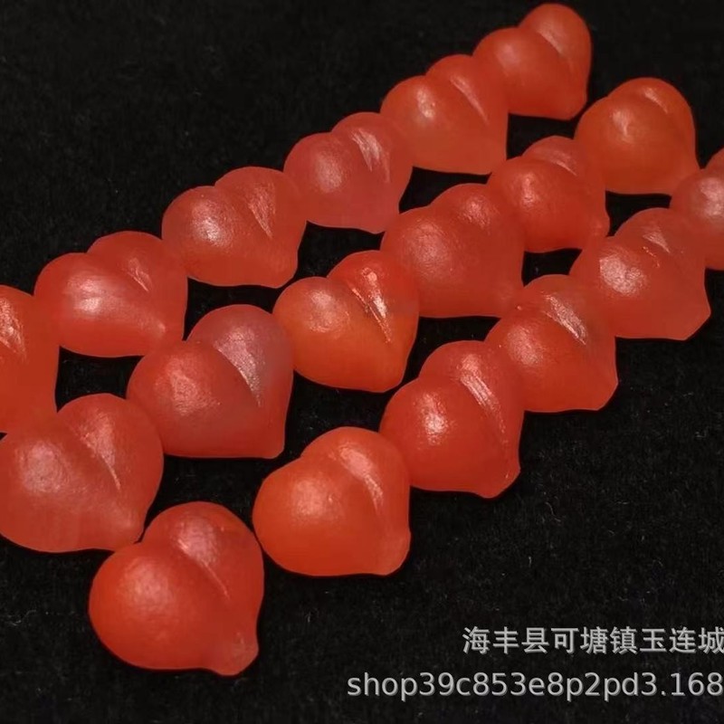 メーカー卸売四川南紅桃アクセサリー、赤い色、きれいな仕上がり、立体的な桃の形、フルで美しい|undefined