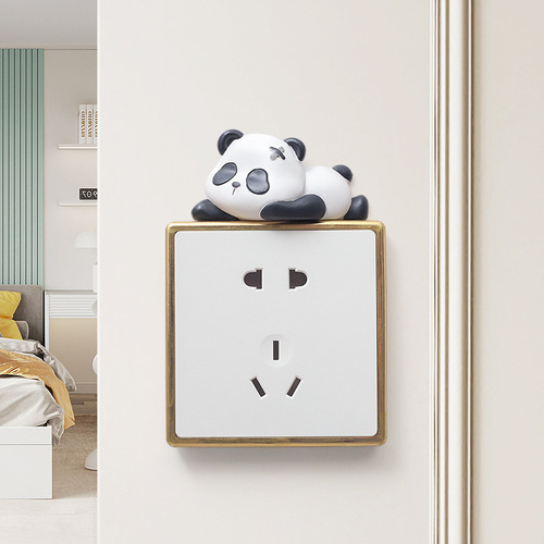 Cartoon Cute Panda Creative Home Switch Sticker Resin 3D Wall Sticker Wall Switch Board Decoration Wholesale