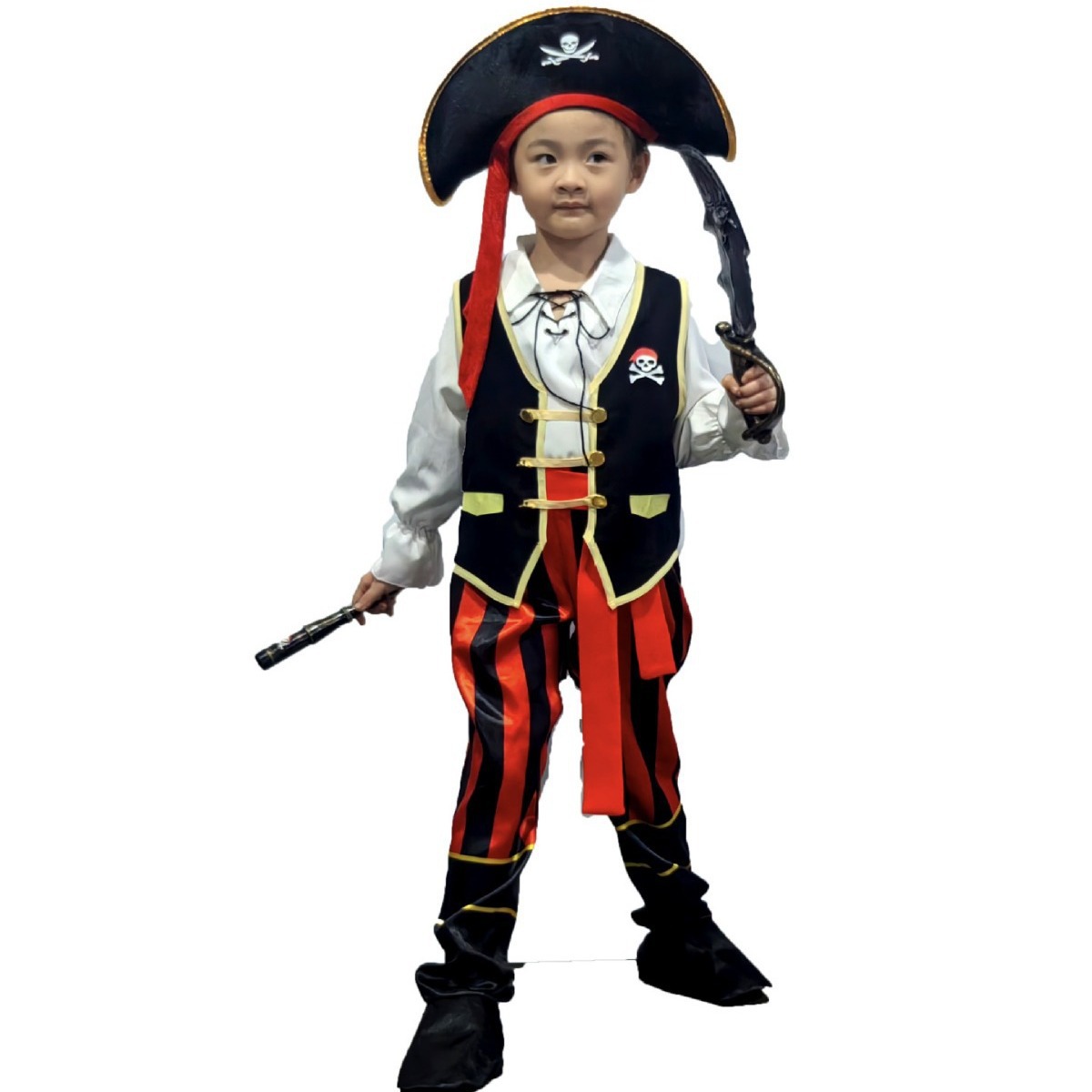 Children's Pirate Costume Performance Costume Caribbean Pirate Jack Sparrow Costume Cosplay Role-Playing Party
