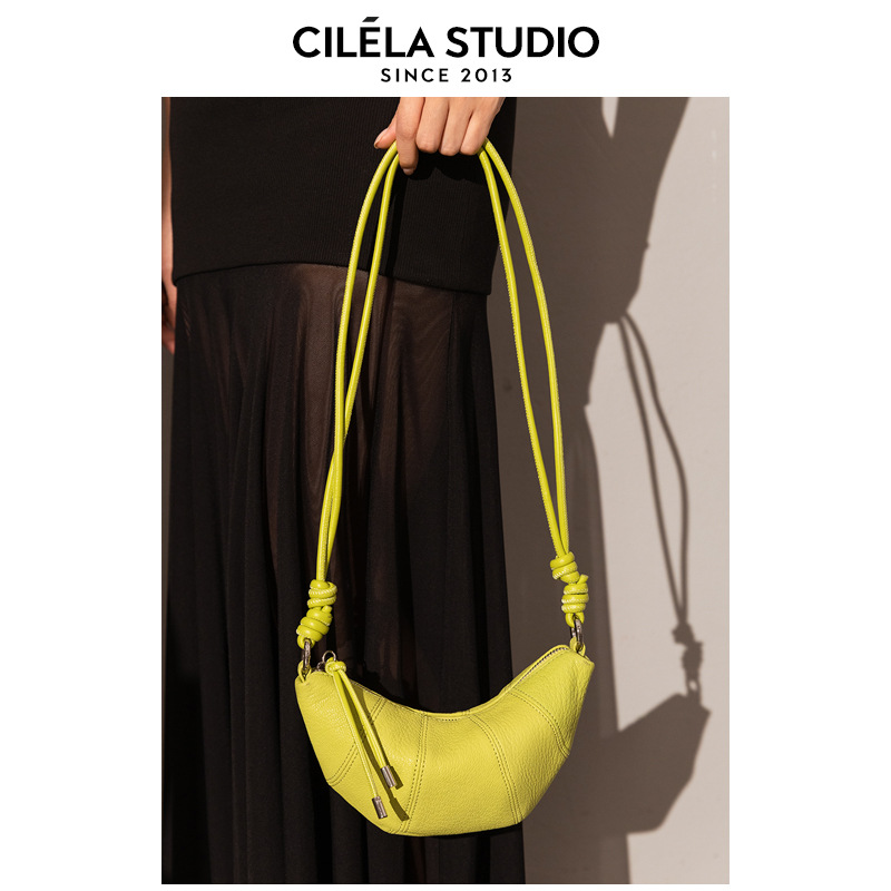 Niche Design Croissant Bag, Half-Moon Saddle Bag, Genuine Leather Shoulder & Crossbody Bag For Women, Summer Small Bag - Thumbnail 7