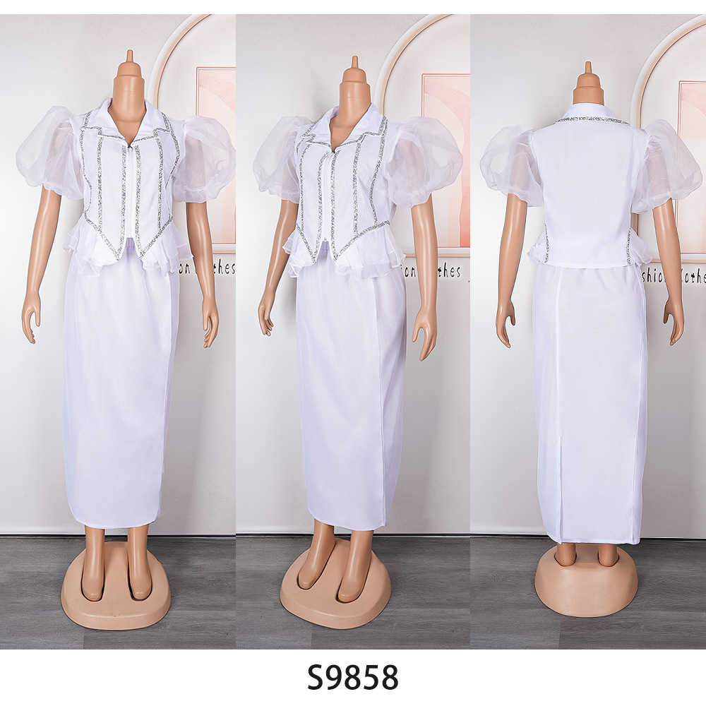 Women's Clothing women's skirt suit new hot diamond stitching two piece dress_voghion.com
