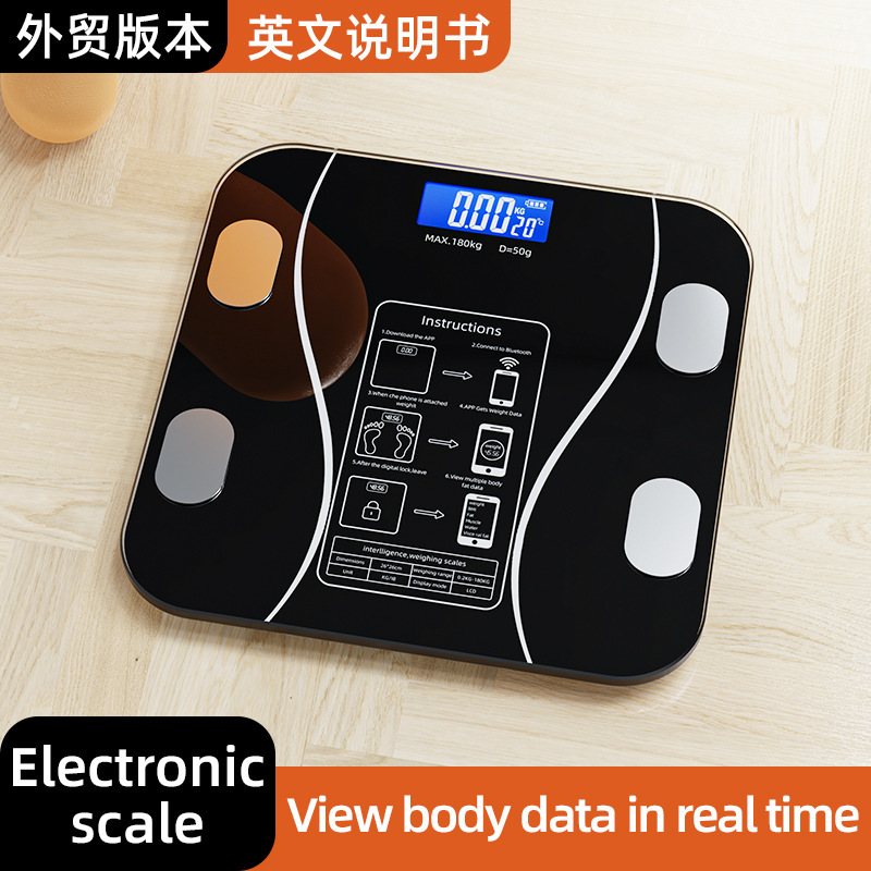 Báscula Inteligente de Grasa Corporal Bluetooth con Medición de Grasa, Calorías y Humedad para Uso Doméstico