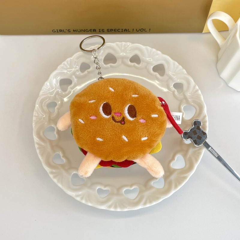 趣味のシミュレーションの食べ物のぬいぐるみのぬいぐるみのペンダントのキーホルダーのタコのサンドイッチの人形は牛の角のカバンの子供を賛美することができます。|undefined