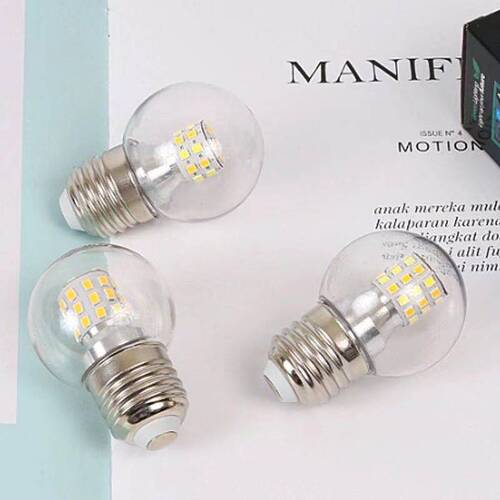 LED small bubble E27 large screw base 5W 7W 9W energy-saving bulb crystal magic bean pendant light E14 three-color color-changing white light
