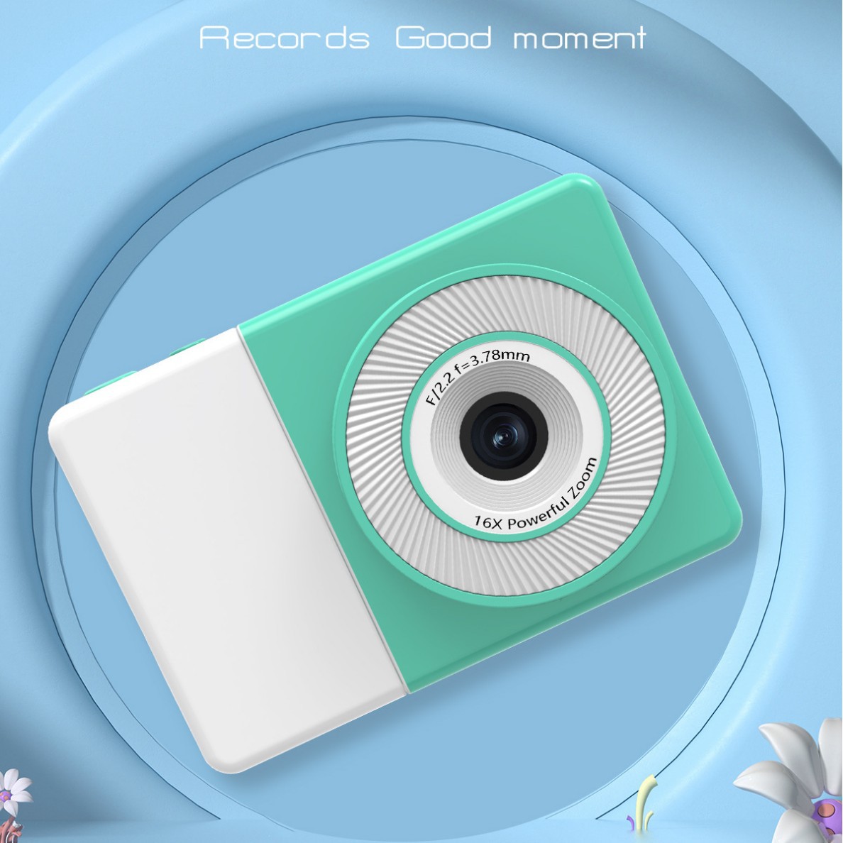 Cámara Digital Infantil Pantalla Táctil Doble Lente 3.0 Pulgadas de Plástico ABS con Juegos y Video para Estudiantes