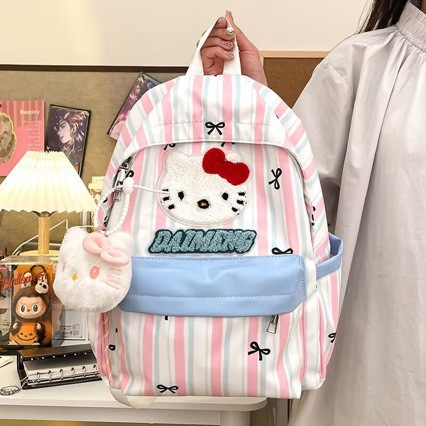 Limpieza banda de dibujos animados mochila de perros pequeños estudiantes frescos versátiles mochila de gran capacidad arco mochila de chicas