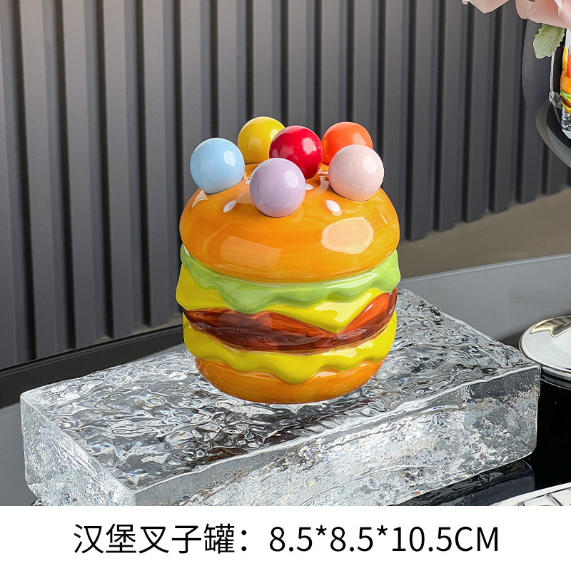 ドーパミンのハンバーガーの果物のフォークセットの軽い豪華なステンレスの小さいフォークの果物の署名の果物はデザートのフォークの収納缶を挿し込みます。|undefined