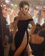 2022欧美新款跨境速卖通性感露肩开衩大气绷带礼服连衣裙女装