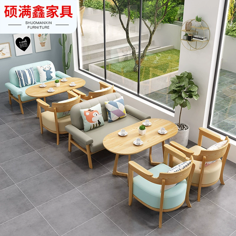 Чай с молоком Кофейня Nordic массивный деревянный диван простой свежий отдых