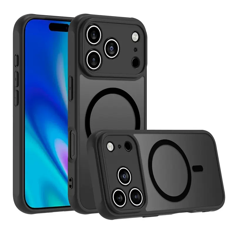 适用iPhone17PROMAX磨砂肤感PC+TPU手机壳16半透15/14/13防指纹