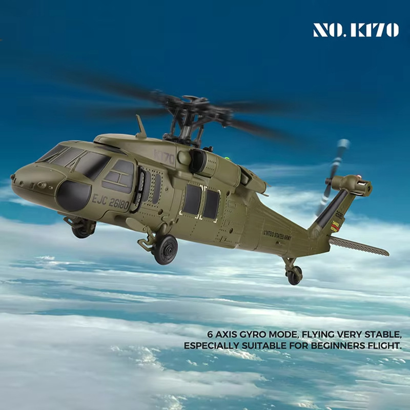 Cross-Border Toys Weili K170 Black Hawk Remote Control Aircraft 2.4g Four-Way Helicopter Toy Simulation Aircraft Model
