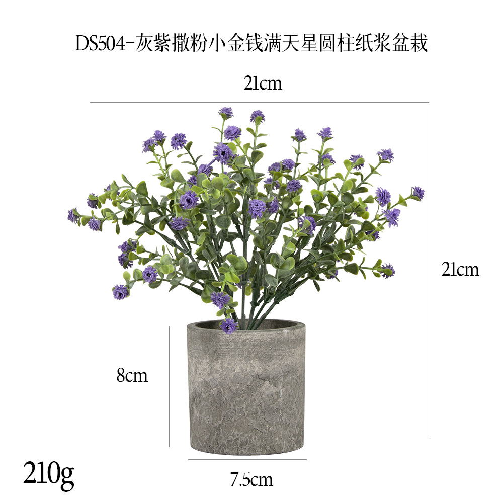 Más de 240 combinaciones populares de macetas con plantas verdes artificiales, decoraciones para el hogar, flores artificiales, bonsáis cilíndricos de pulpa de papel.