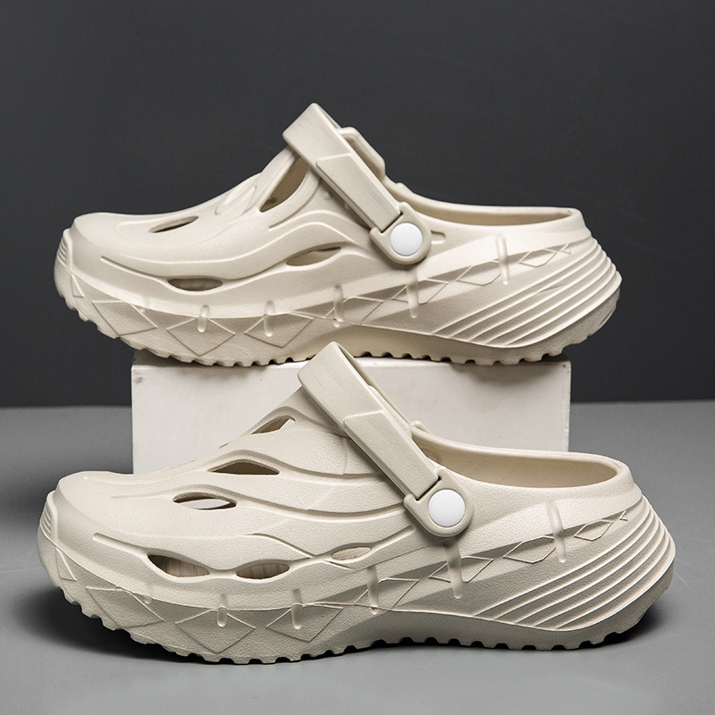 Zapatos transfronterizos de gran tamaño con 46 agujeros, zapatos de jardín ligeros con amortiguación de verano, zapatos a la deriva para hombres, zapatos de playa con sensación de mierda de Baotou