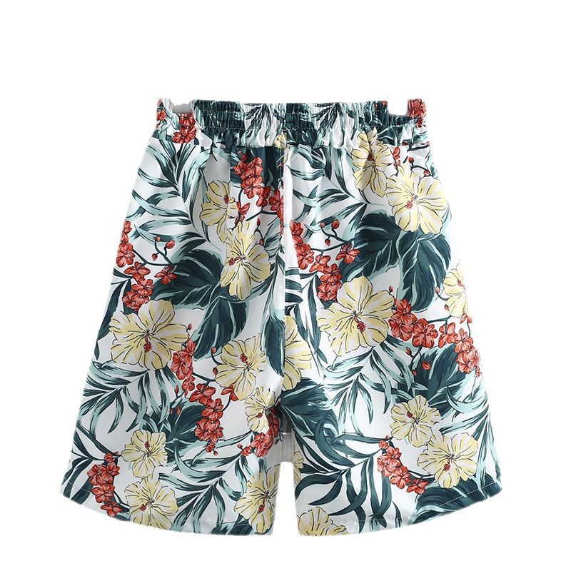 Summer Explosions Beach suit Men's All-match Quick-drying Shorts Hainan Island Retro National Fashion Flower Shirt Couple's Class Clothes