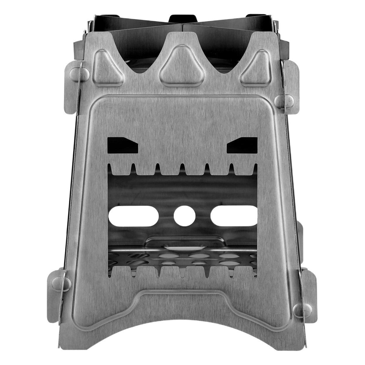 Fábrica al aire libre camping plegable 304 Acero inoxidable estufa de leña senderismo portátil ultraligero aleación de titanio estufa de leña