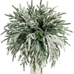 跨境爆款圣诞节装饰仿真植绒松枝仿真植物松针圣诞DIY装饰场景布