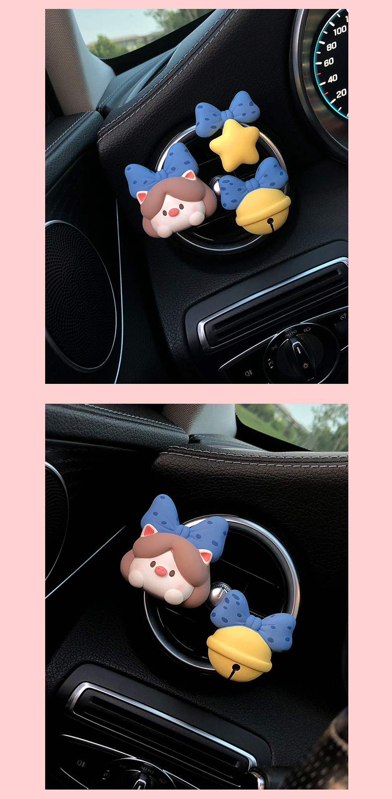 Retro pig Princess car aromatherapy car air outlet perfume decoration fragrance Stone car interior decoration accessories ladies